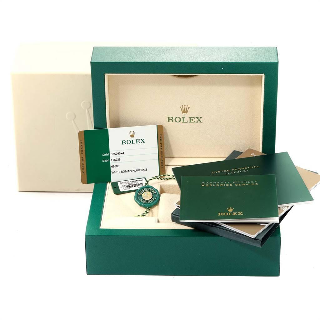Rolex Datejust Steel Yellow Gold White Dial Men’s Watch 116233 Box Card 8