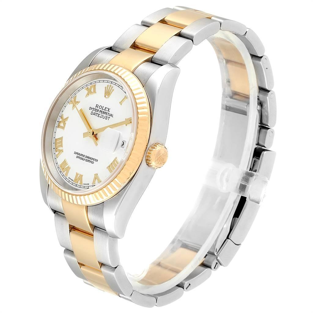 Rolex Datejust Steel Yellow Gold White Dial Men's Watch 116233 Box Papers For Sale 1