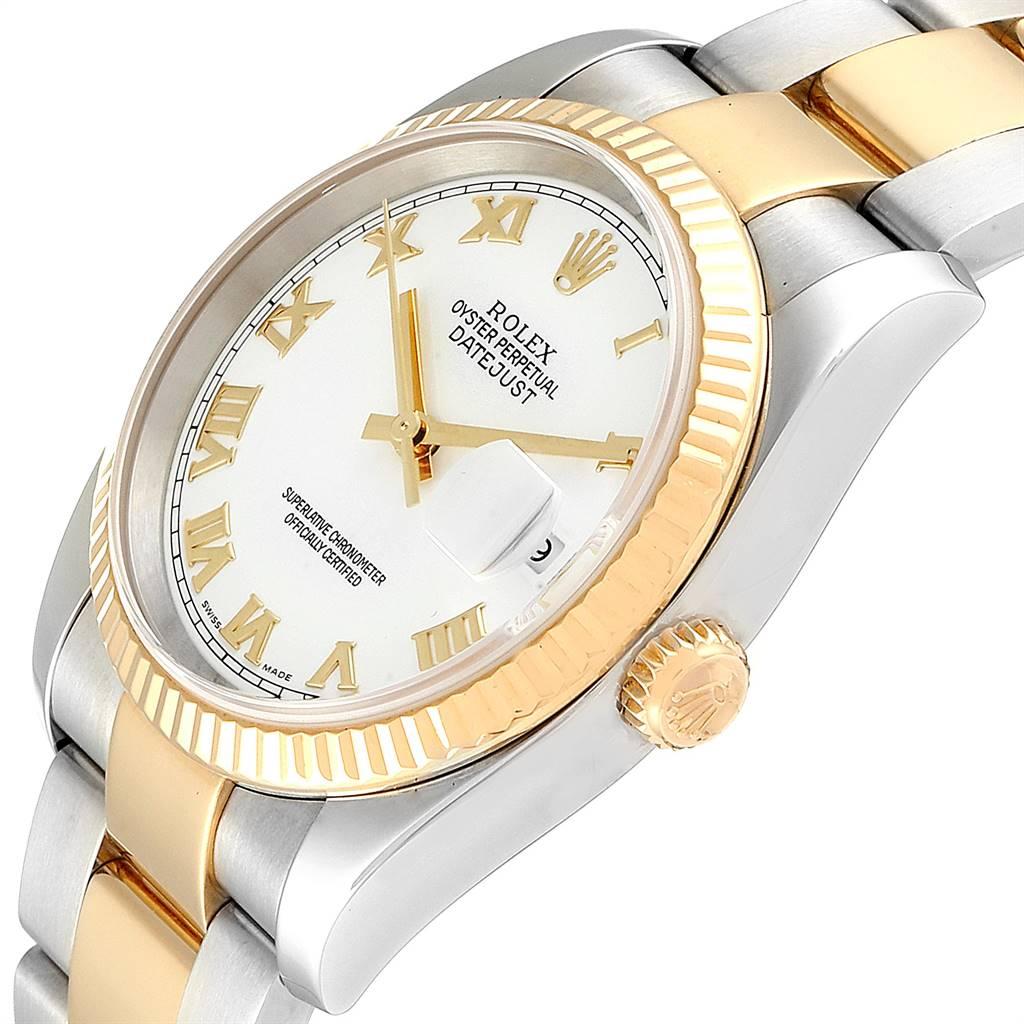 Rolex Datejust Steel Yellow Gold White Dial Men's Watch 116233 Box Papers For Sale 2