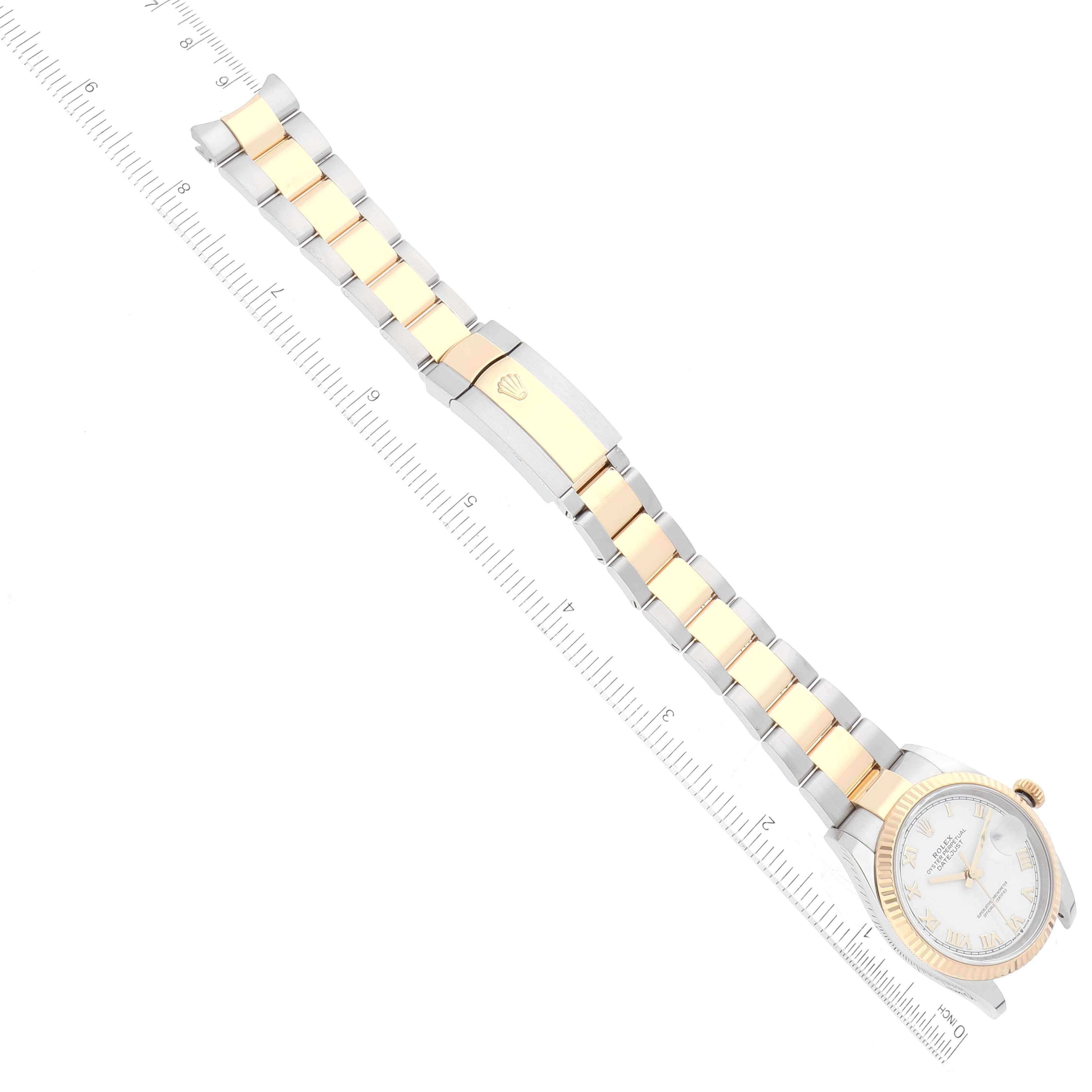 Rolex Datejust Stahl Gelbgold Weißes Zifferblatt Herrenuhr 126233 Box Card 5