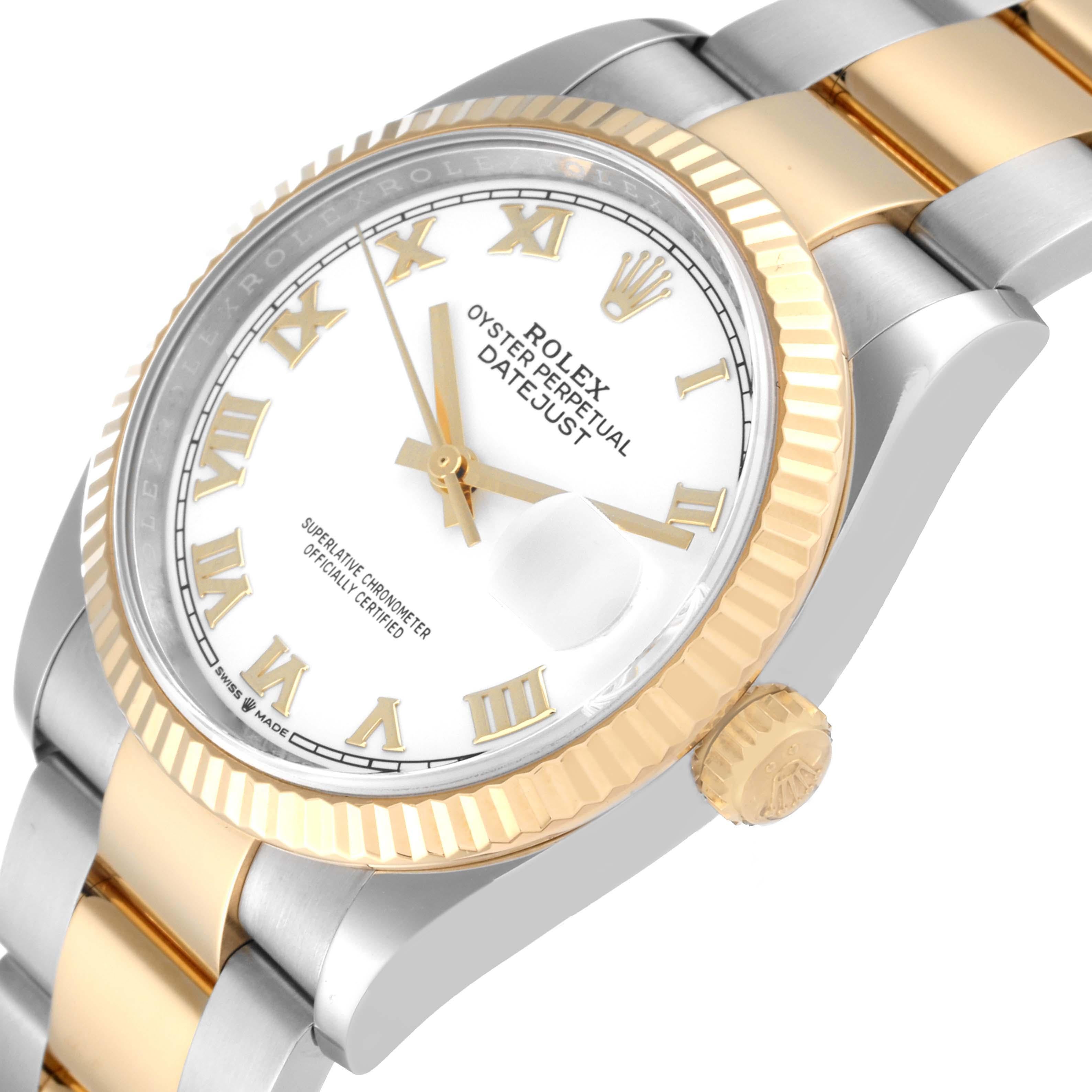 Rolex Datejust Steel Yellow Gold White Dial Mens Watch 126233 Box Card 1