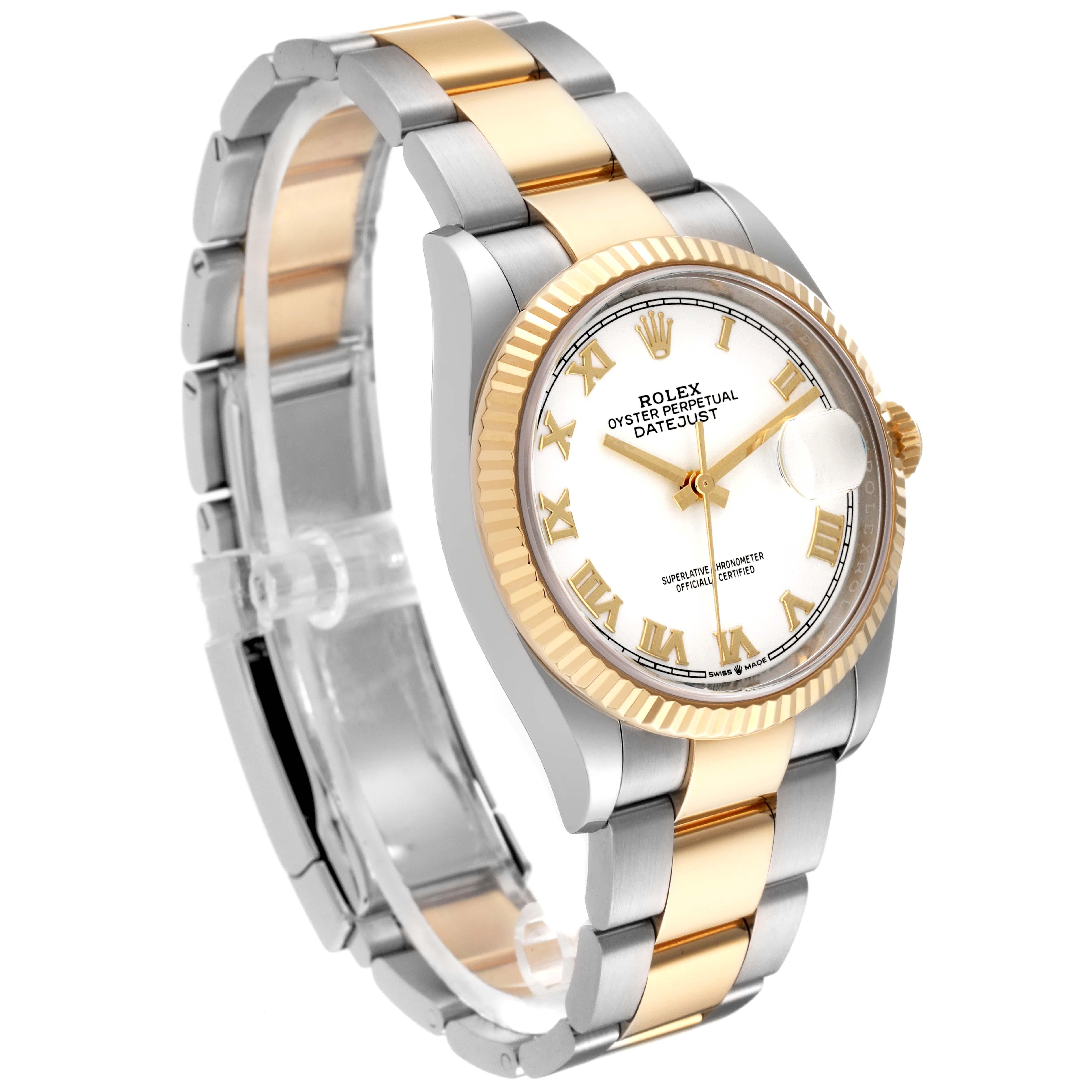 Rolex Datejust Steel Yellow Gold White Dial Mens Watch 126233 Box Card For Sale 3