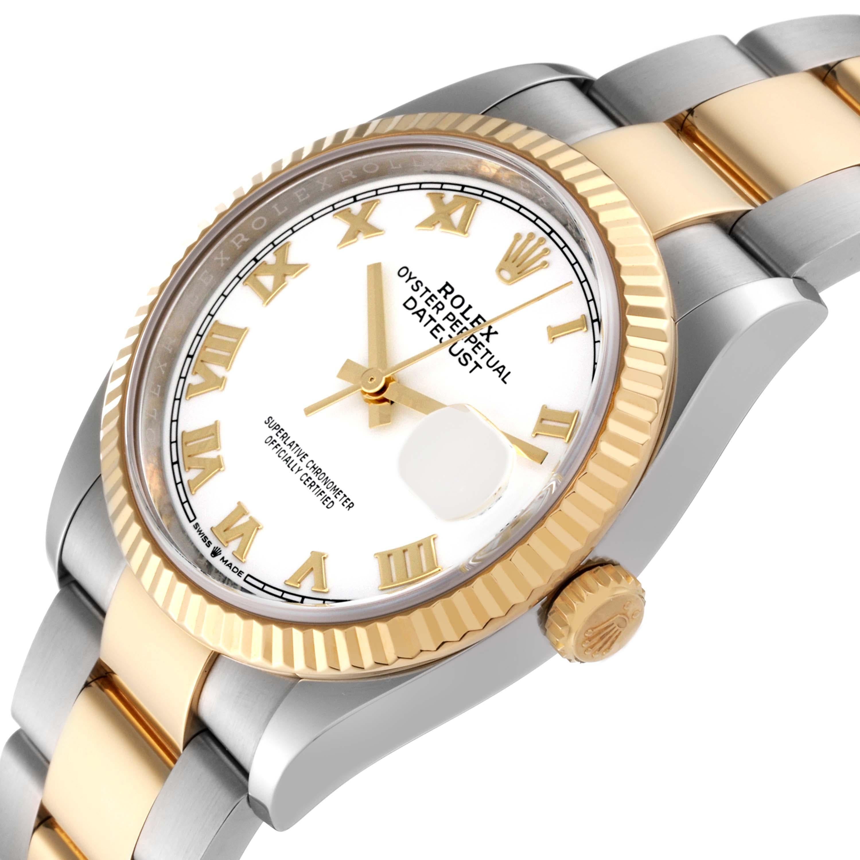 Rolex Datejust Steel Yellow Gold White Dial Mens Watch 126233 Box Card For Sale 4