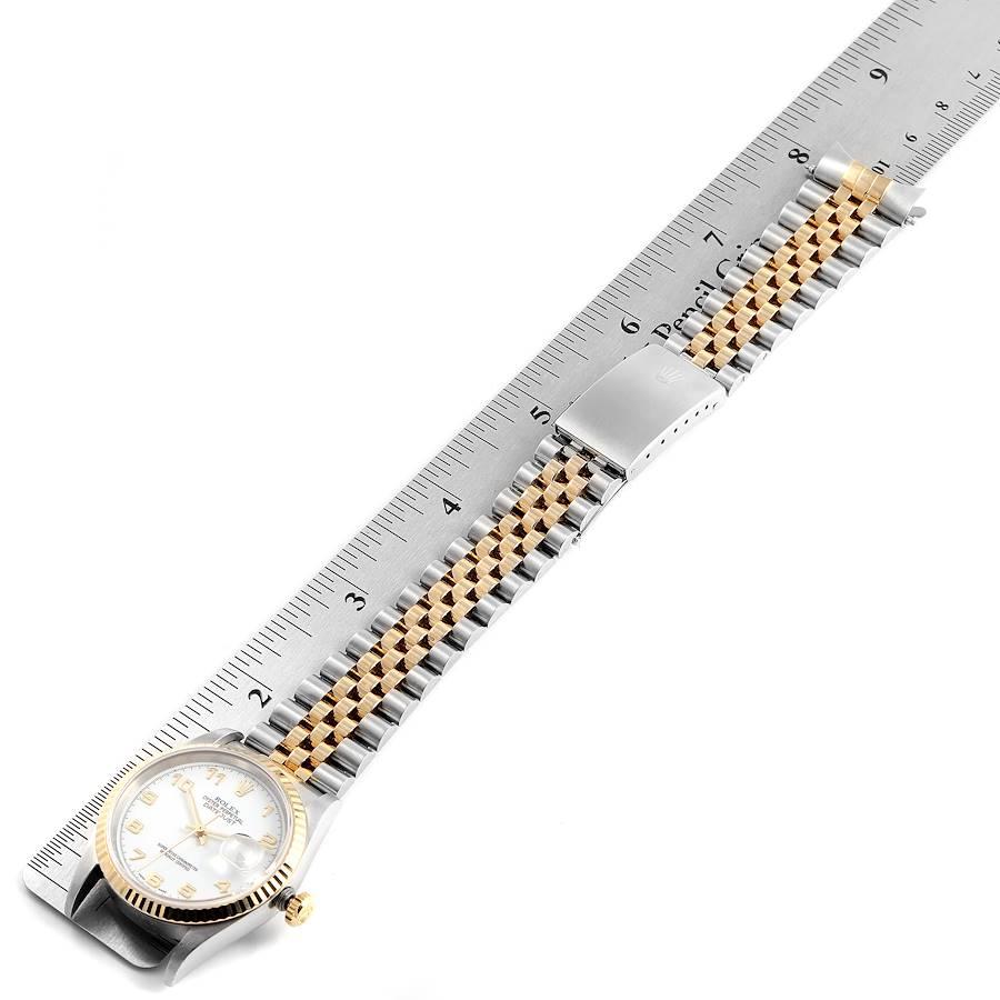 Rolex Datejust Steel Yellow Gold White Dial Men's Watch 16233 7