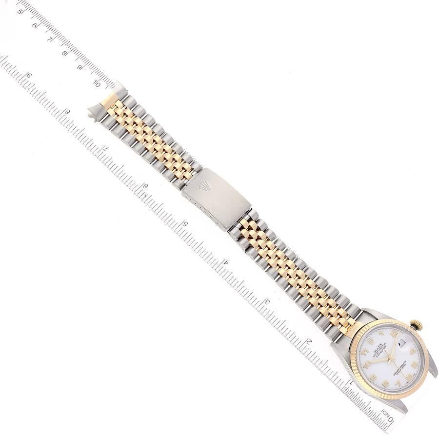 Rolex Datejust Steel Yellow Gold White Dial Mens Watch 16233 3