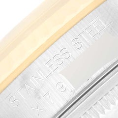 Rolex Datejust Steel Yellow Gold White Dial Mens Watch 16233