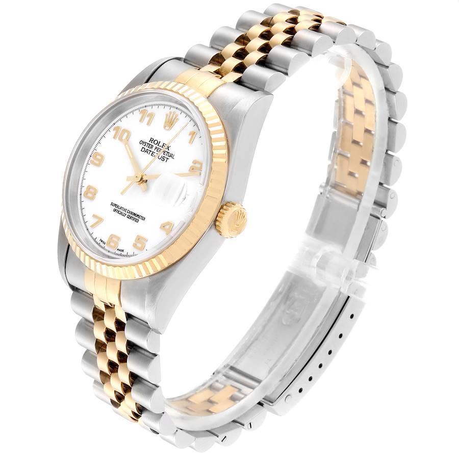 Rolex Datejust Steel Yellow Gold White Dial Men's Watch 16233 1