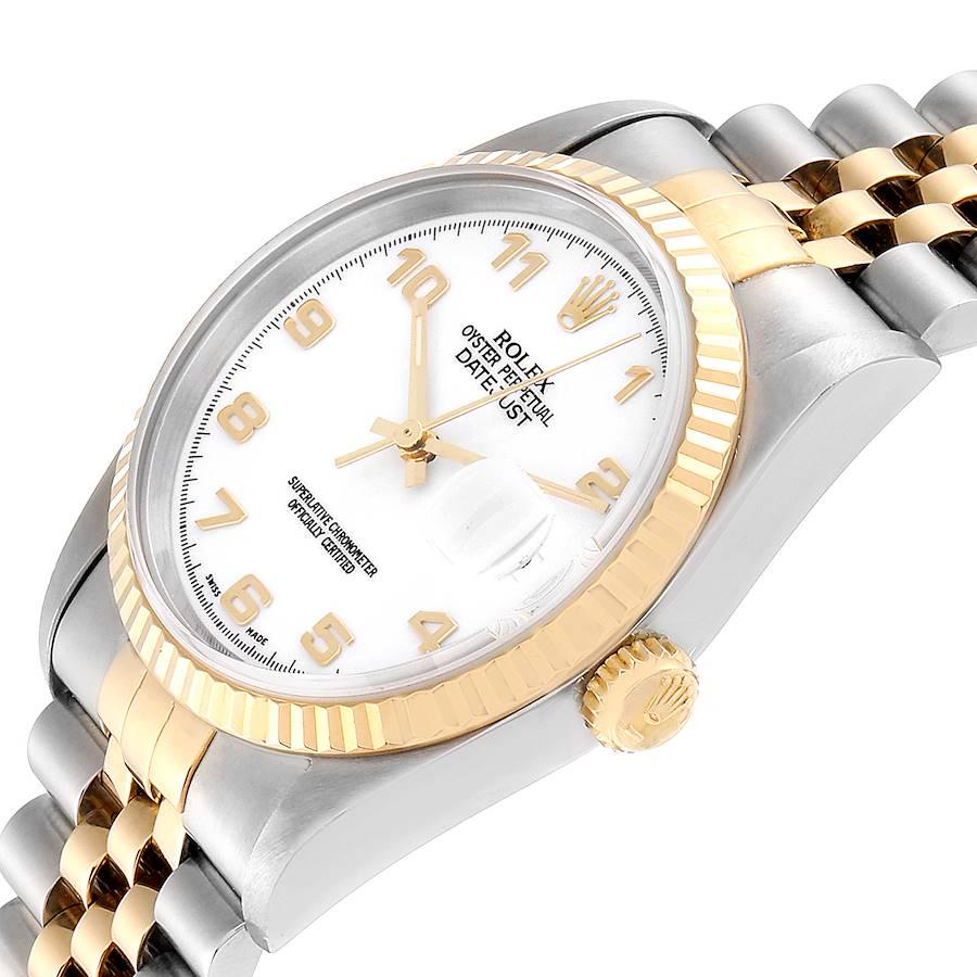 Rolex Datejust Steel Yellow Gold White Dial Men's Watch 16233 2