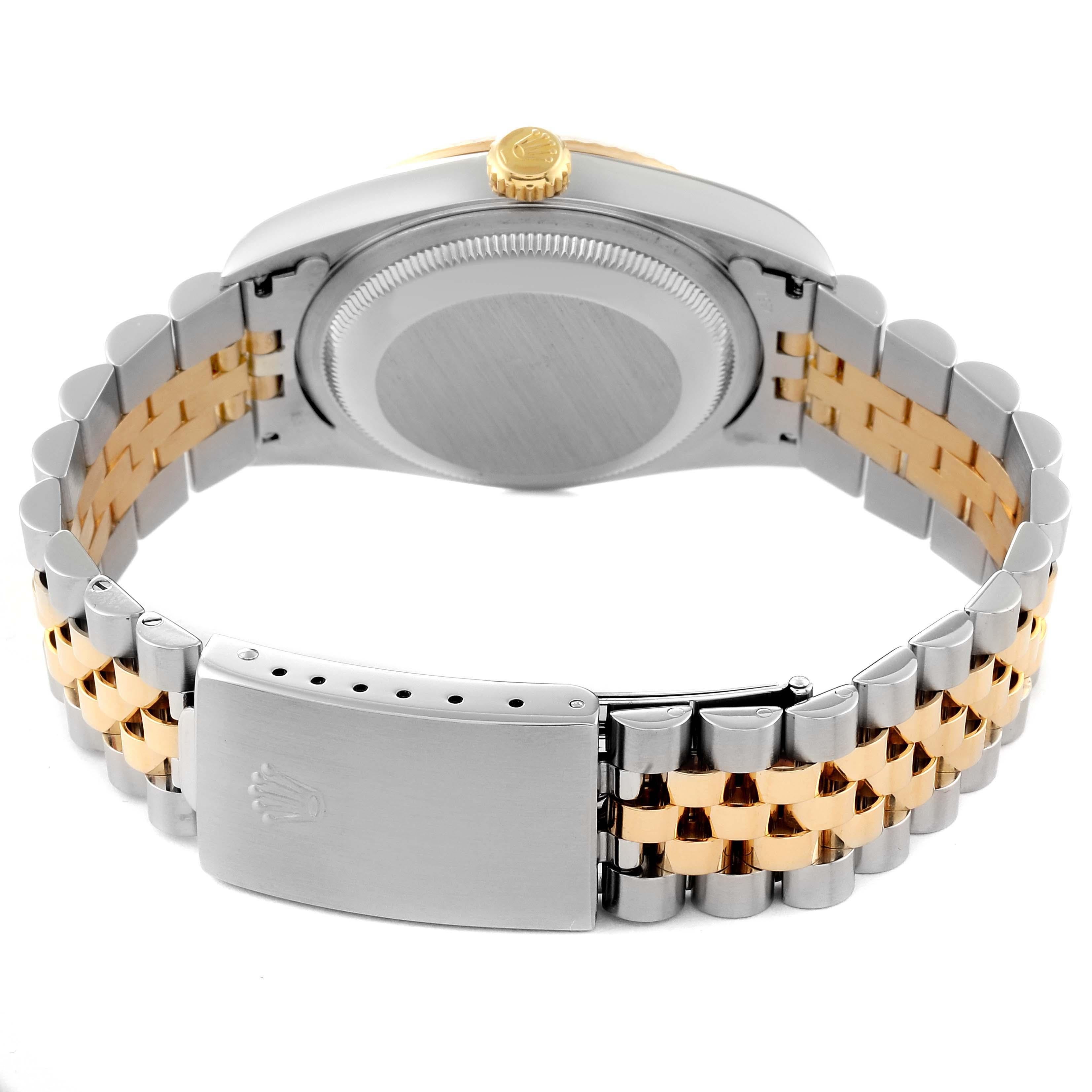 Rolex Montre Datejust en acier et or jaune avec cadran blanc, pour hommes 16233 3