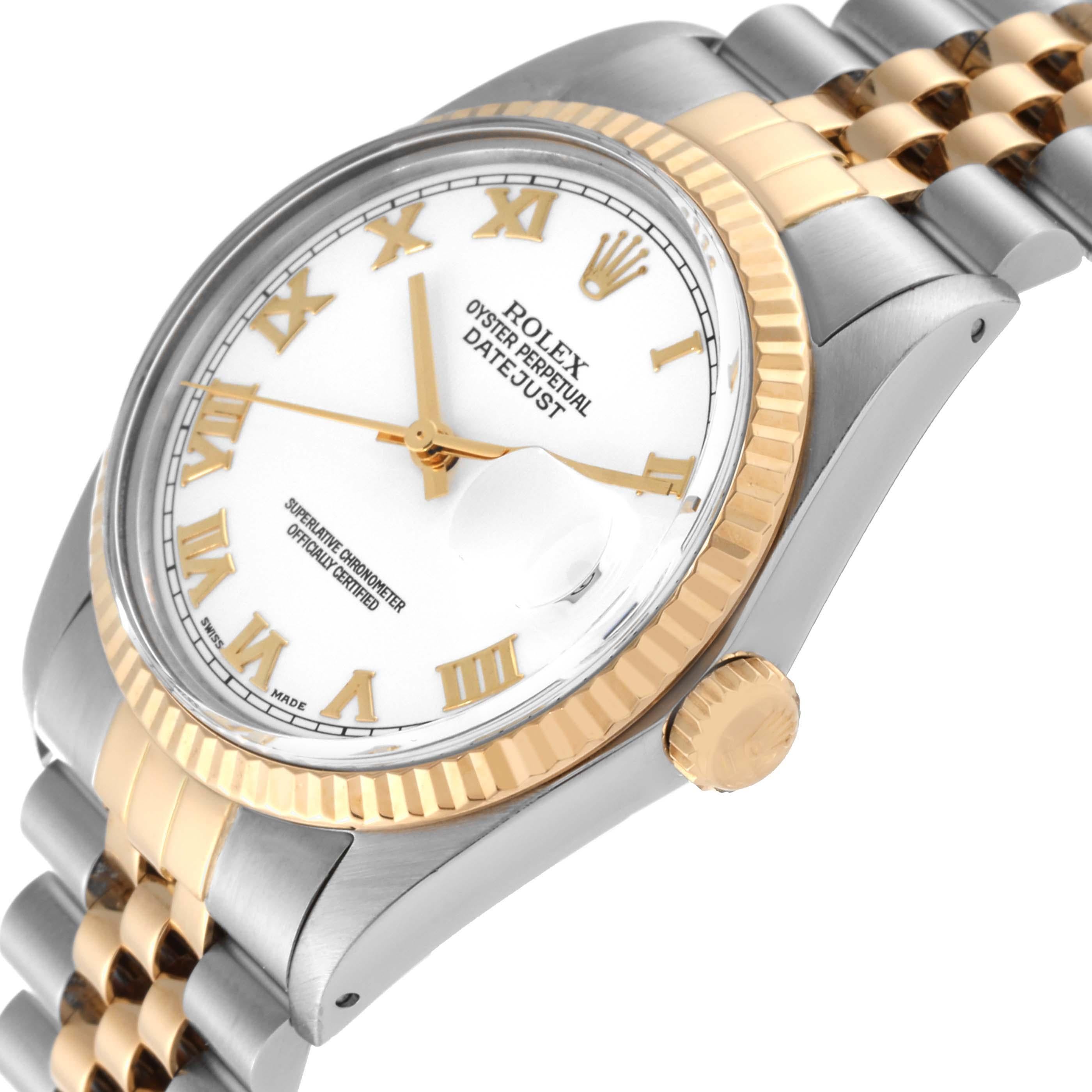 Rolex Datejust Steel Yellow Gold White Dial Vintage Mens Watch 16013 Box Papers For Sale 5