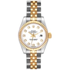 Rolex Datejust Steel Yellow Gold White Diamond Dial Ladies Watch 179173 Rolex Datejust Steel Yellow Gold White Diamond Dial Ladies Watch 179173