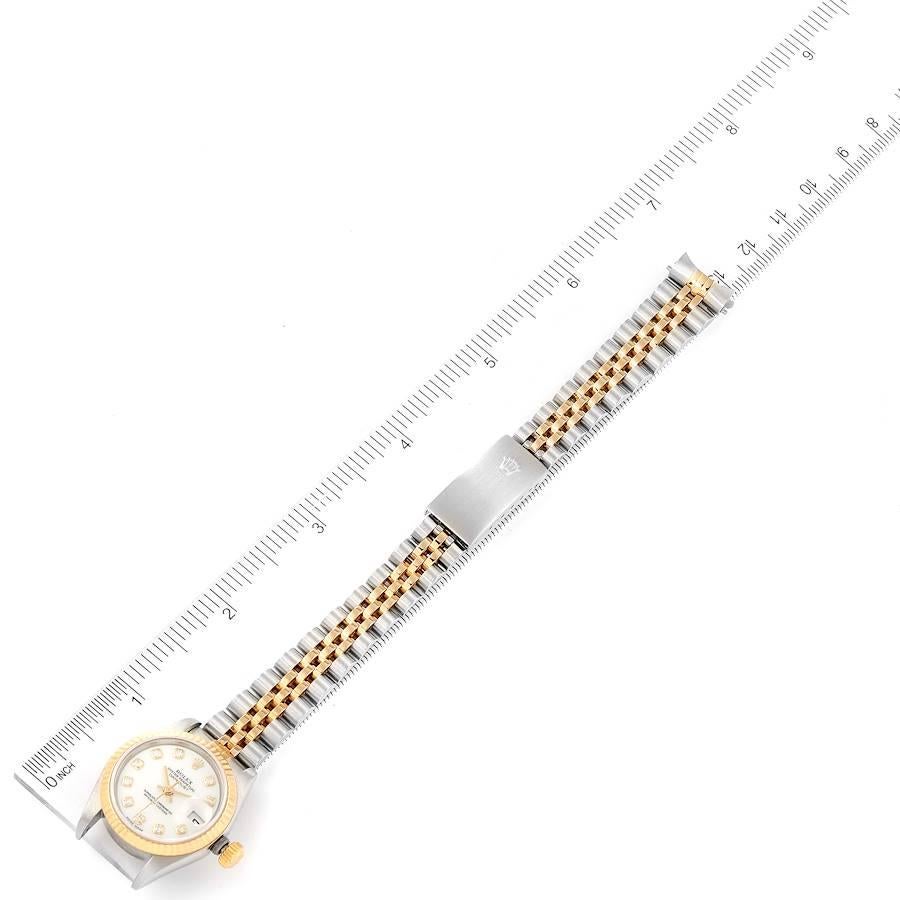 Rolex Datejust Steel Yellow Gold White Diamond Dial Ladies Watch 69173 6