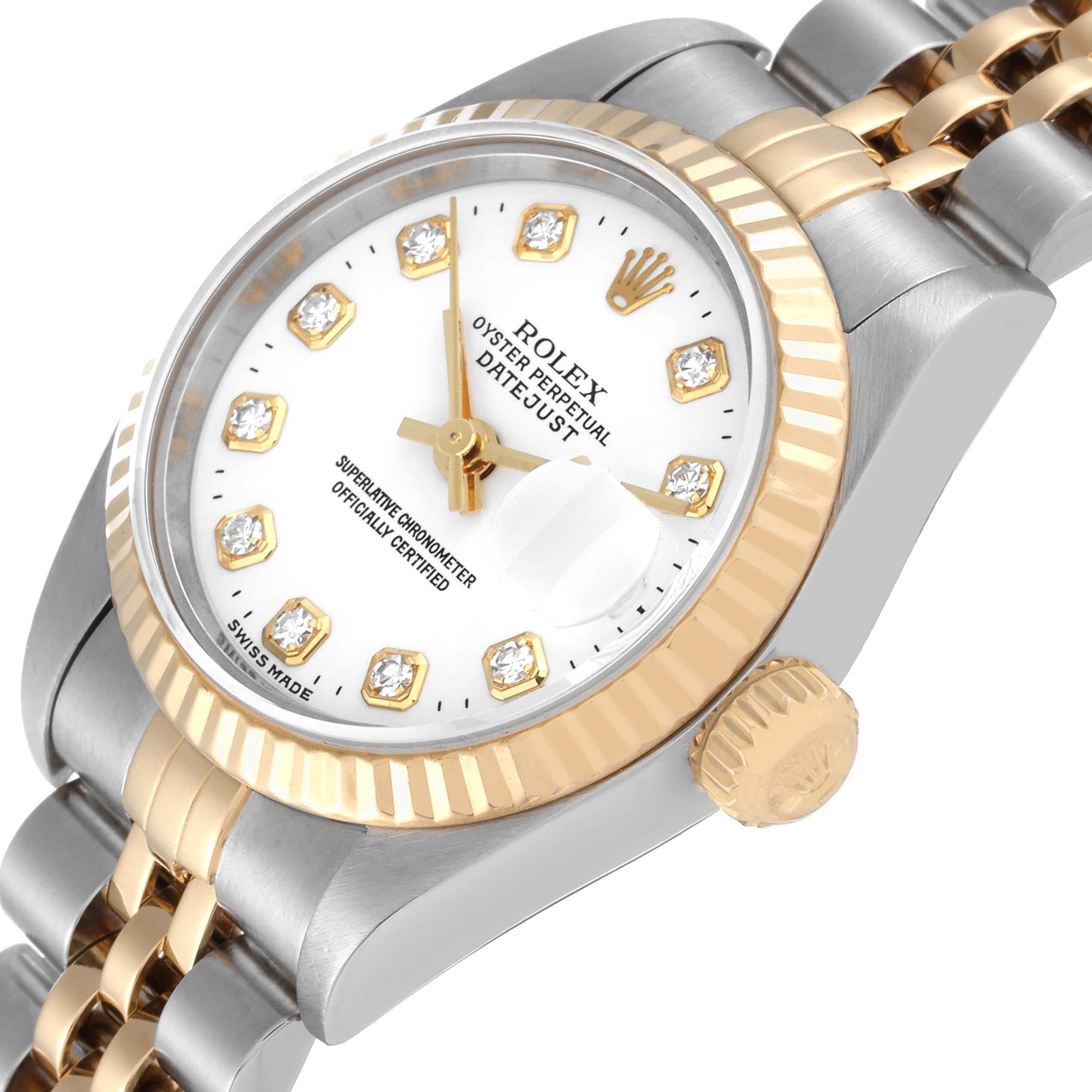 Rolex Datejust Steel Yellow Gold White Diamond Dial Ladies Watch 79173 Box Paper 1