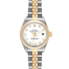 Rolex Datejust Steel Yellow Gold White Diamond Dial Ladies Watch 79173 Box Paper