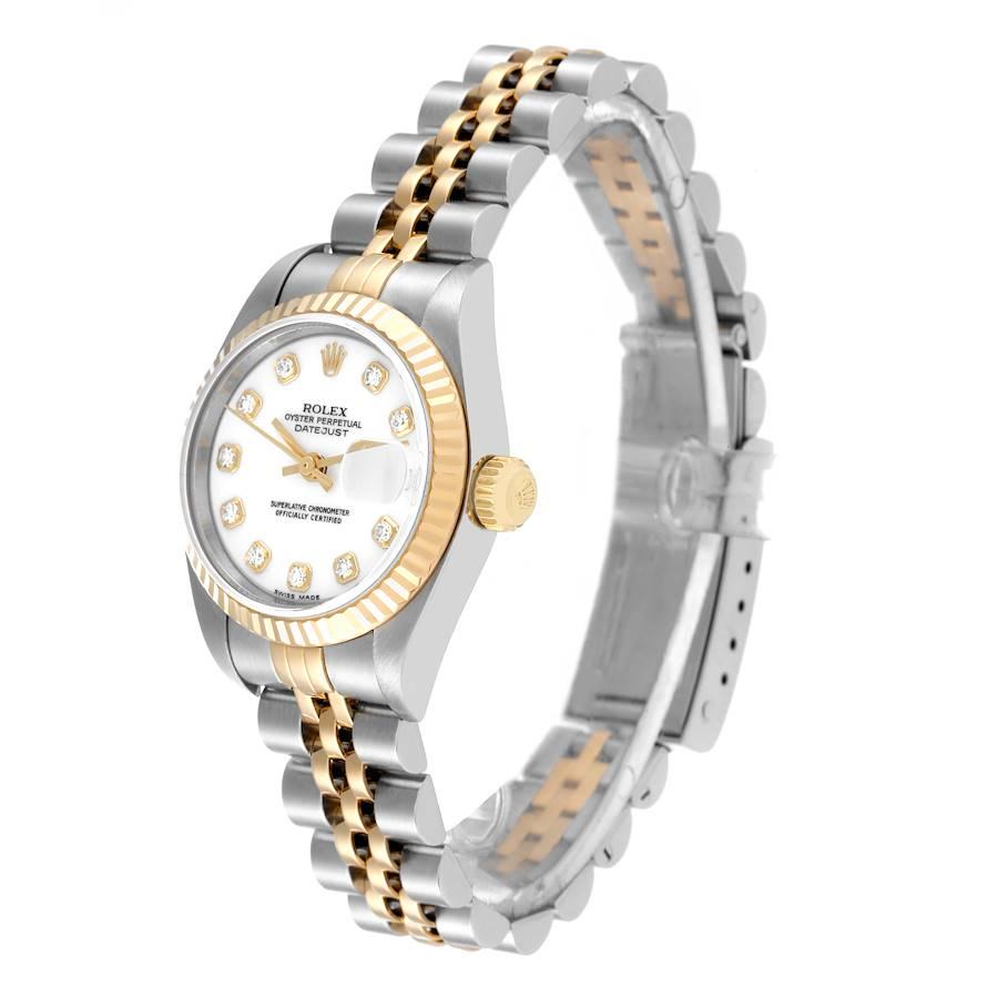Rolex Datejust Damenuhr 79173, Stahl, Gelbgold, weißes Diamant-Zifferblatt 1
