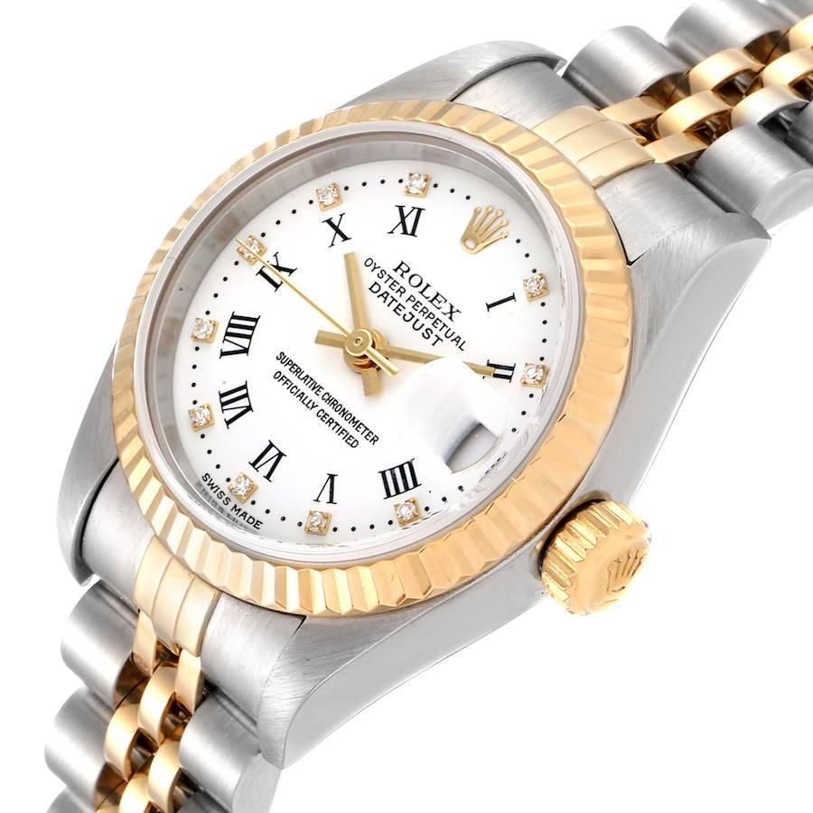 Rolex Datejust Steel Yellow Gold White Diamond Dial Ladies Watch 79173 For Sale 1