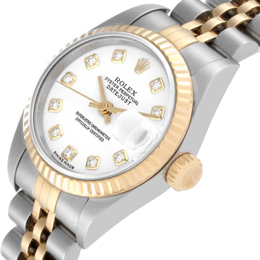 Rolex Datejust Steel Yellow Gold White Diamond Dial Ladies Watch 79173 1