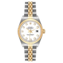Rolex Datejust Acciaio Oro Giallo Quadrante Bianco Diamante Donna 79173