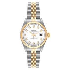 Rolex Datejust Steel Yellow Gold White Diamond Dial Ladies Watch 79173