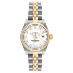 Rolex Datejust Steel Yellow Gold White Diamond Dial Ladies Watch 79173