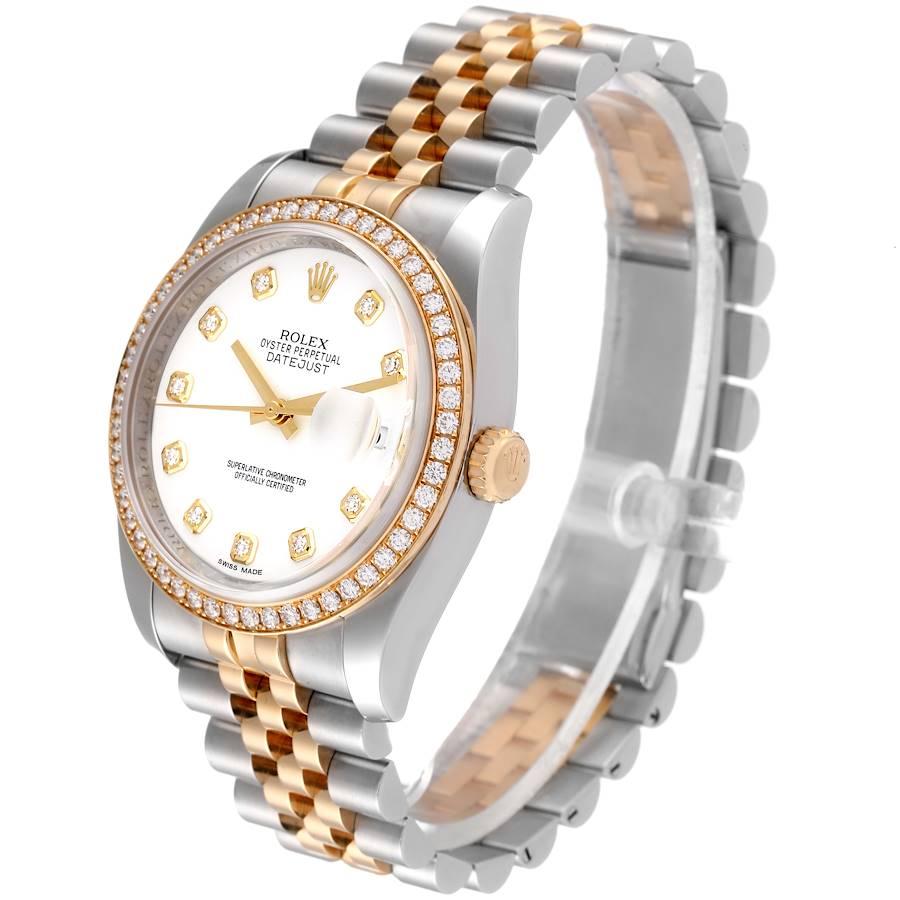 Men's Rolex Datejust Steel Yellow Gold White Diamond Dial Mens Watch 116243 For Sale