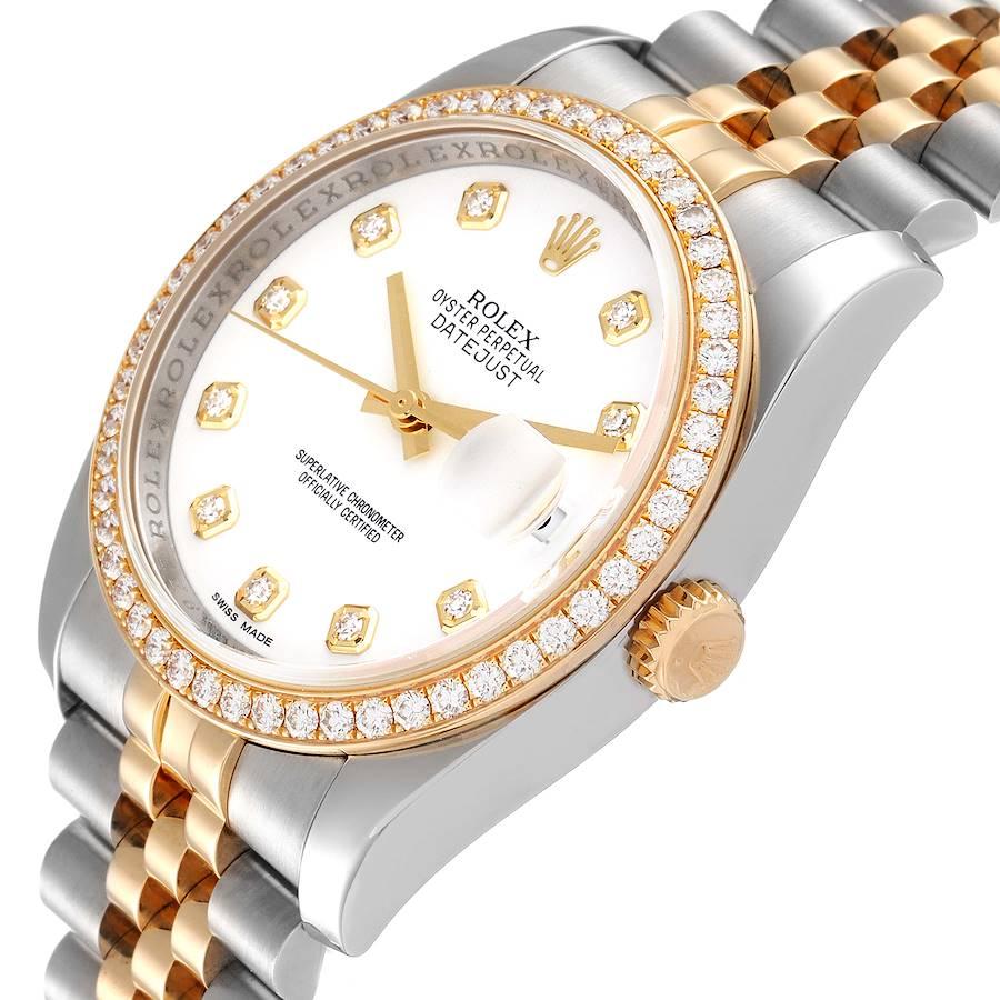 Men's Rolex Datejust Steel Yellow Gold White Diamond Dial Mens Watch 116243 For Sale