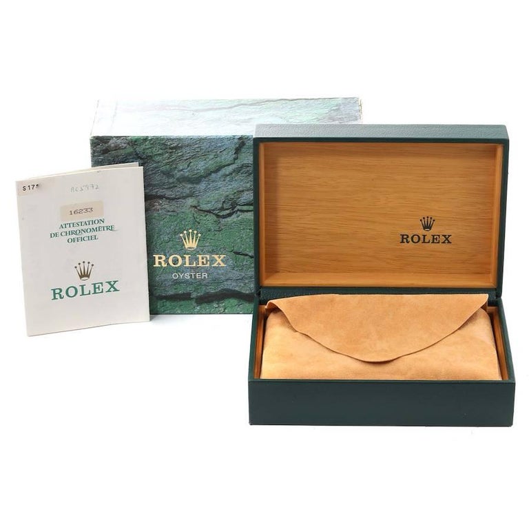 Rolex Datejust Steel Yellow Gold White Diamond Dial Mens Watch 16233 ...