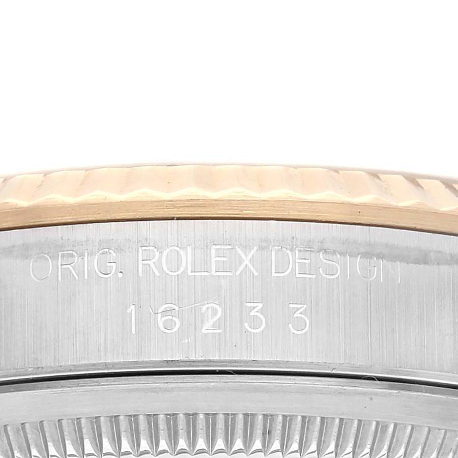 Rolex Datejust Stahl-Gelbgold-Herrenuhr 16233 mit weißem Diamant-Zifferblatt im Angebot 3