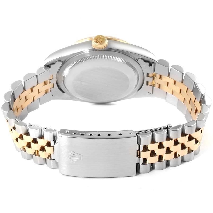 Rolex Datejust Herrenuhr aus Stahl, Gelbgold mit weißem Diamant-Zifferblatt 16233 6