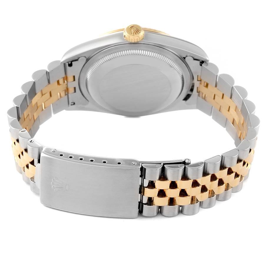 Rolex Datejust Stahl-Herrenuhr aus Gelbgold mit weißem Diamant-Zifferblatt 16233 6