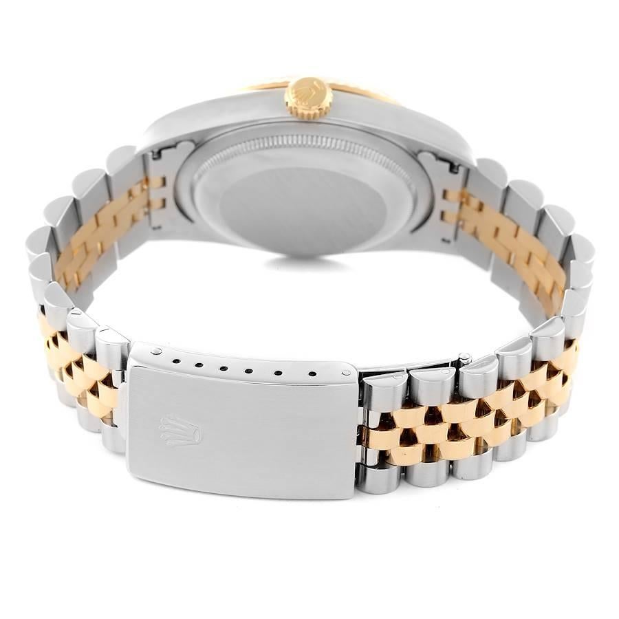 Rolex Datejust Stahl-Gelbgold-Herrenuhr 16233 mit weißem Diamant-Zifferblatt im Angebot 6