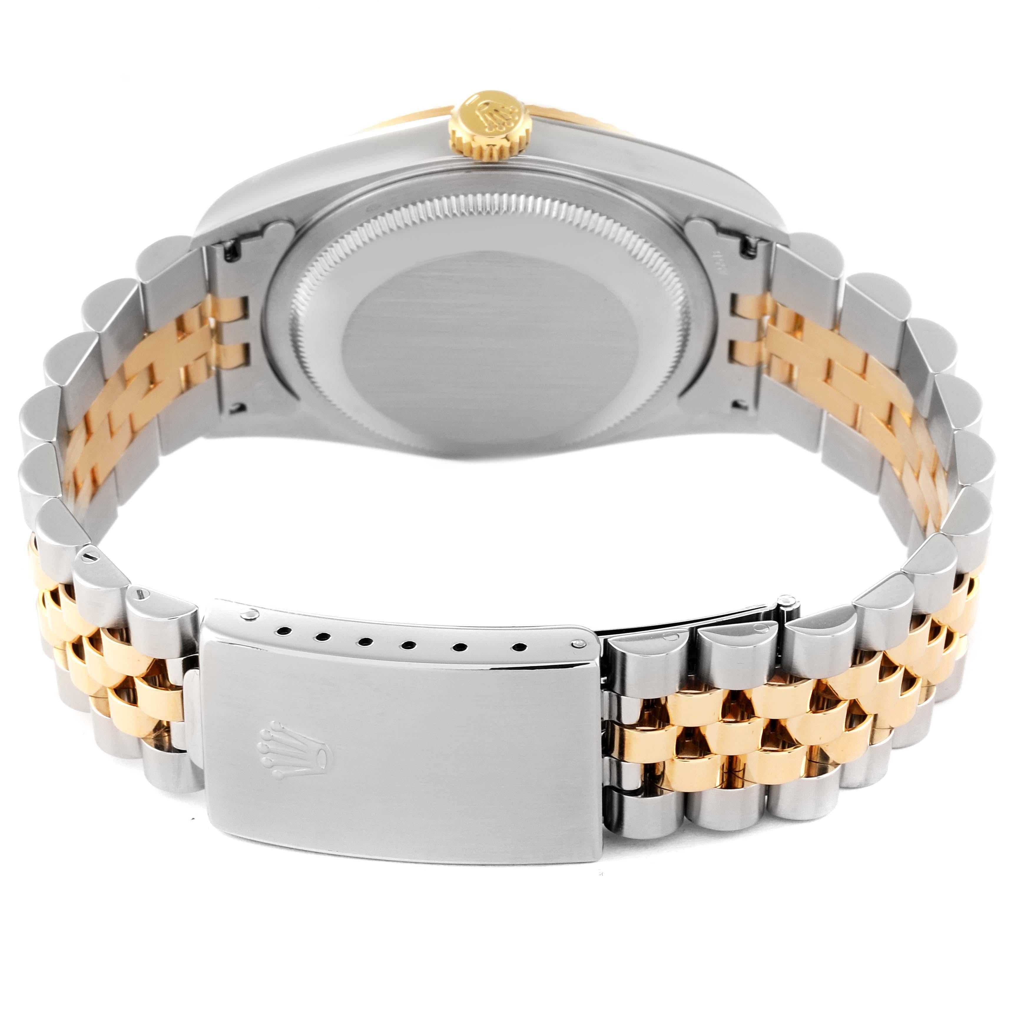 Rolex Datejust Steel Yellow Gold White Diamond Dial Mens Watch 16233 5