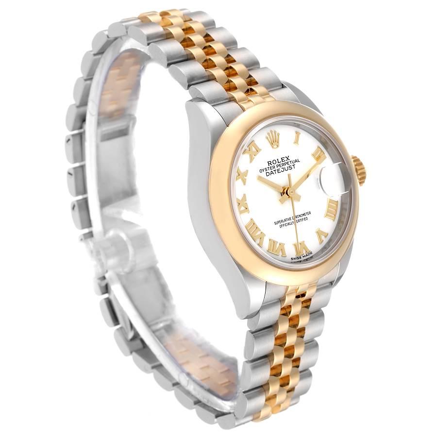 Rolex Datejust Steel Yellow Gold White Roman Dial Ladies Watch 279163 In Excellent Condition In Atlanta, GA