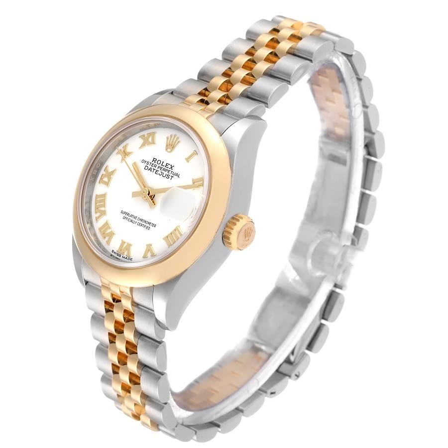 Women's Rolex Datejust Steel Yellow Gold White Roman Dial Ladies Watch 279163
