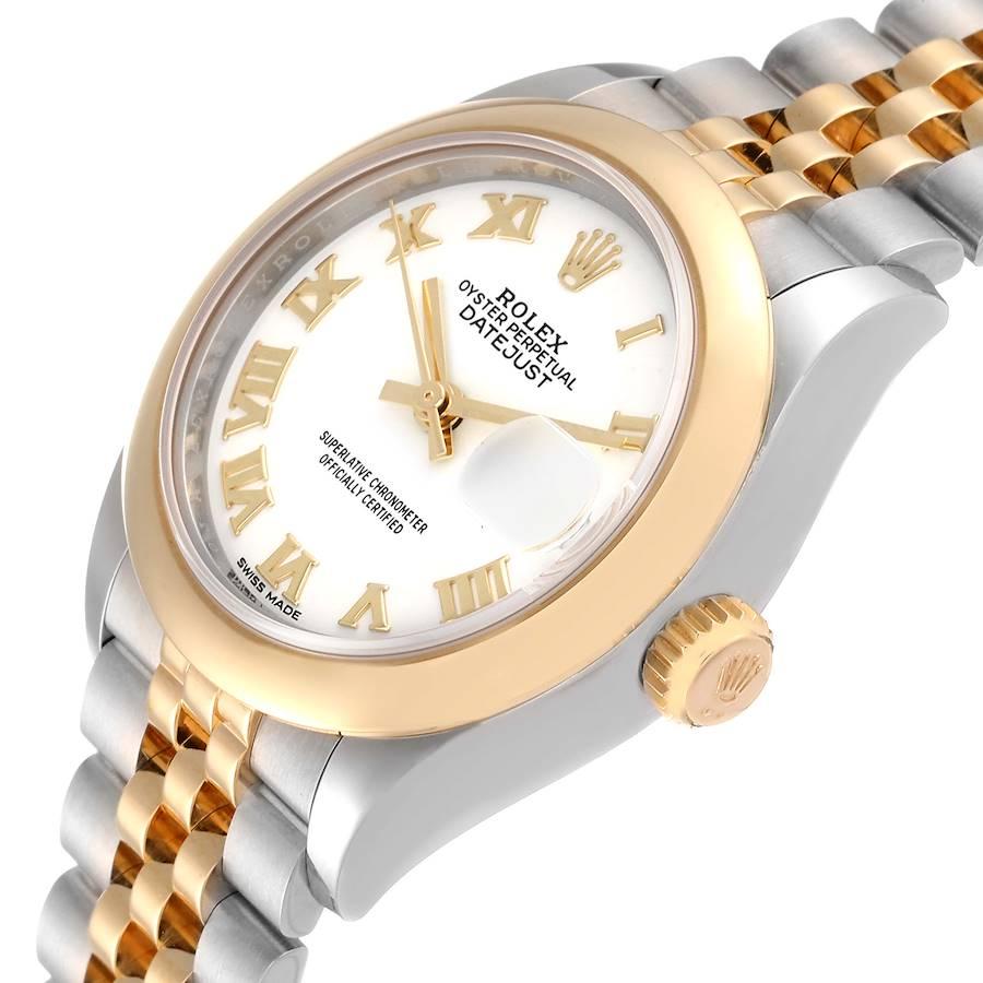 Rolex Datejust Steel Yellow Gold White Roman Dial Ladies Watch 279163 1