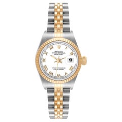 Rolex Datejust Steel Yellow Gold White Roman Dial Ladies Watch 69173 Rolex Datejust Steel Yellow Gold White Roman Dial Ladies Watch 69173