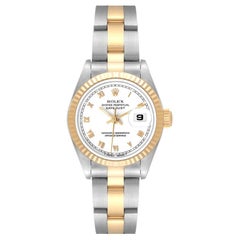 Rolex Datejust Steel Yellow Gold White Roman Dial Ladies Watch 69173 Papers Rolex Datejust Steel Yellow Gold White Roman Dial Ladies Watch 69173 Papers