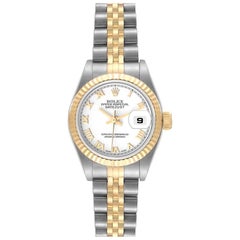 Rolex Datejust Steel Yellow Gold White Roman Dial Ladies Watch 79173 Box Papers Rolex Datejust Steel Yellow Gold White Roman Dial Ladies Watch 79173 Box Papers