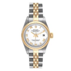 Rolex Datejust Steel Yellow Gold White Roman Dial Ladies Watch 79173 Box Papers Rolex Datejust Steel Yellow Gold White Roman Dial Ladies Watch 79173 Box Papers