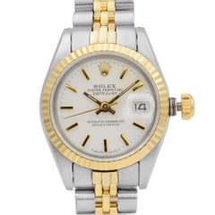 Rolex Datejust Steel Yellow Gold White Sticks Dial Automatic Ladies Watch 69173