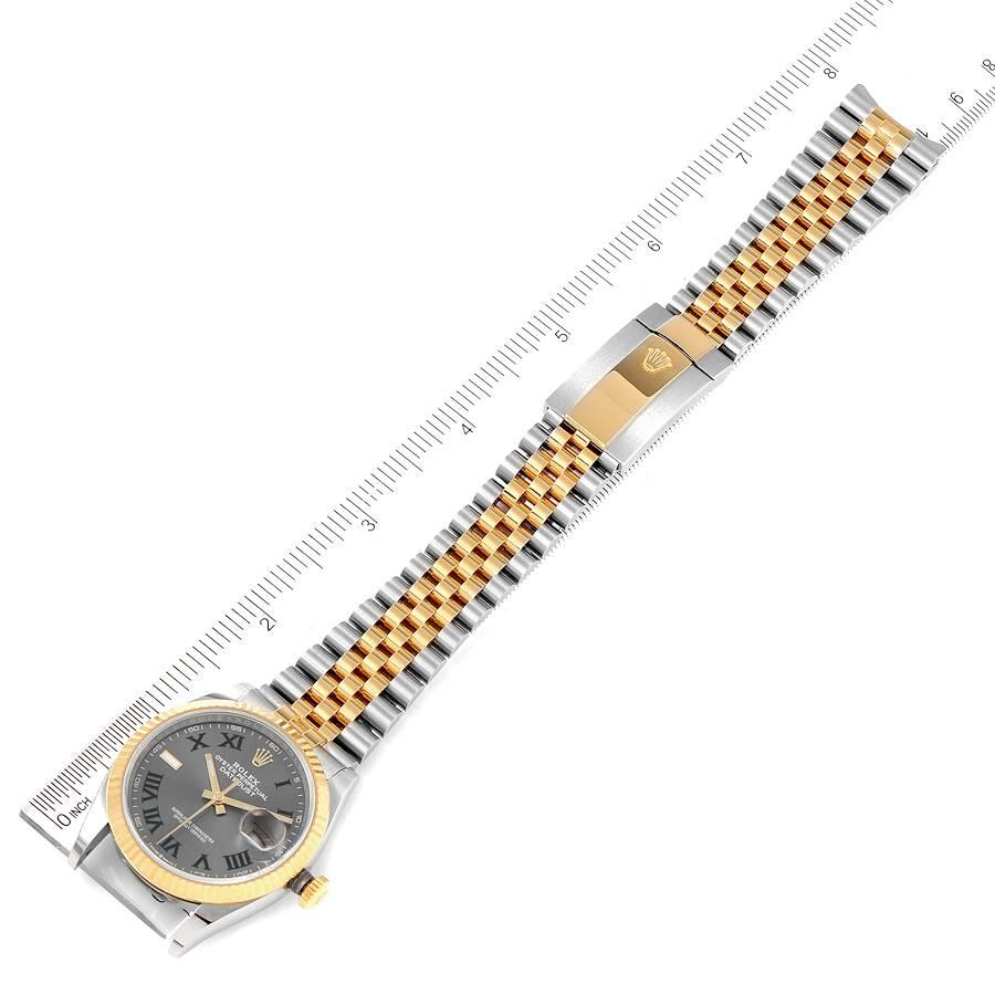 Rolex Datejust Steel Yellow Gold Wimbledon Dial Mens Watch 126233 Box Card For Sale 4