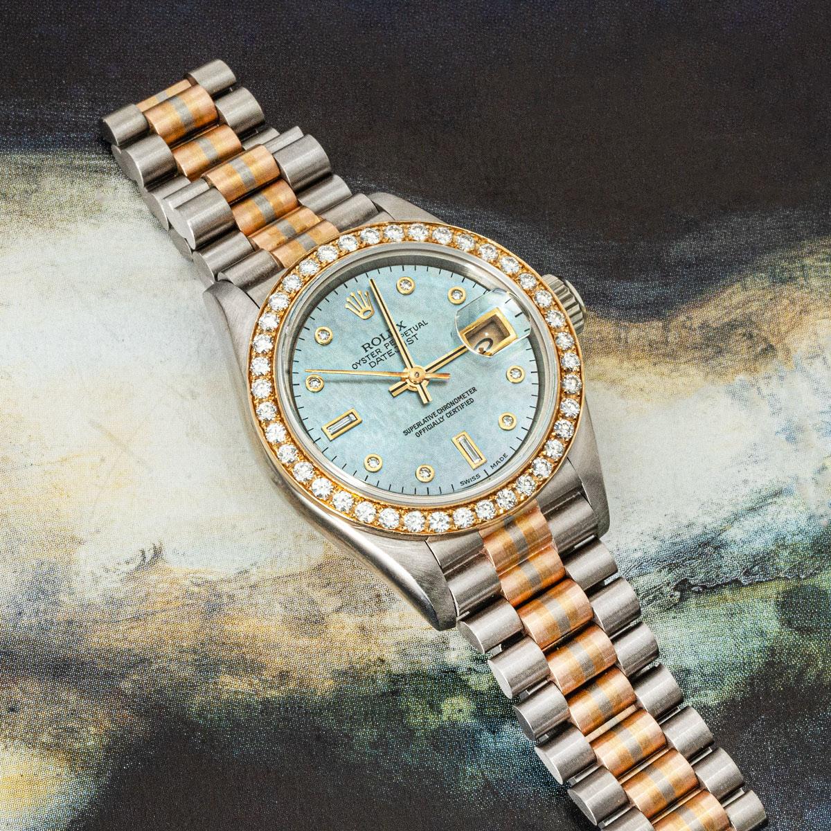 Rolex Datejust Tahitian Mother of Pearl Diamond Set 69139 For Sale 1