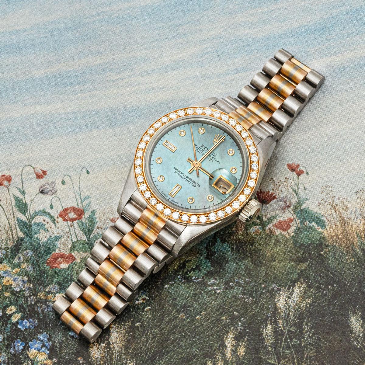 Rolex Datejust Tahitian Mother of Pearl Diamond Set 69139 For Sale 2