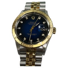 Rolex Datejust Thunderbird 16253 Blue Vignette Diamond Spider Oro 18K Steele B.P.
