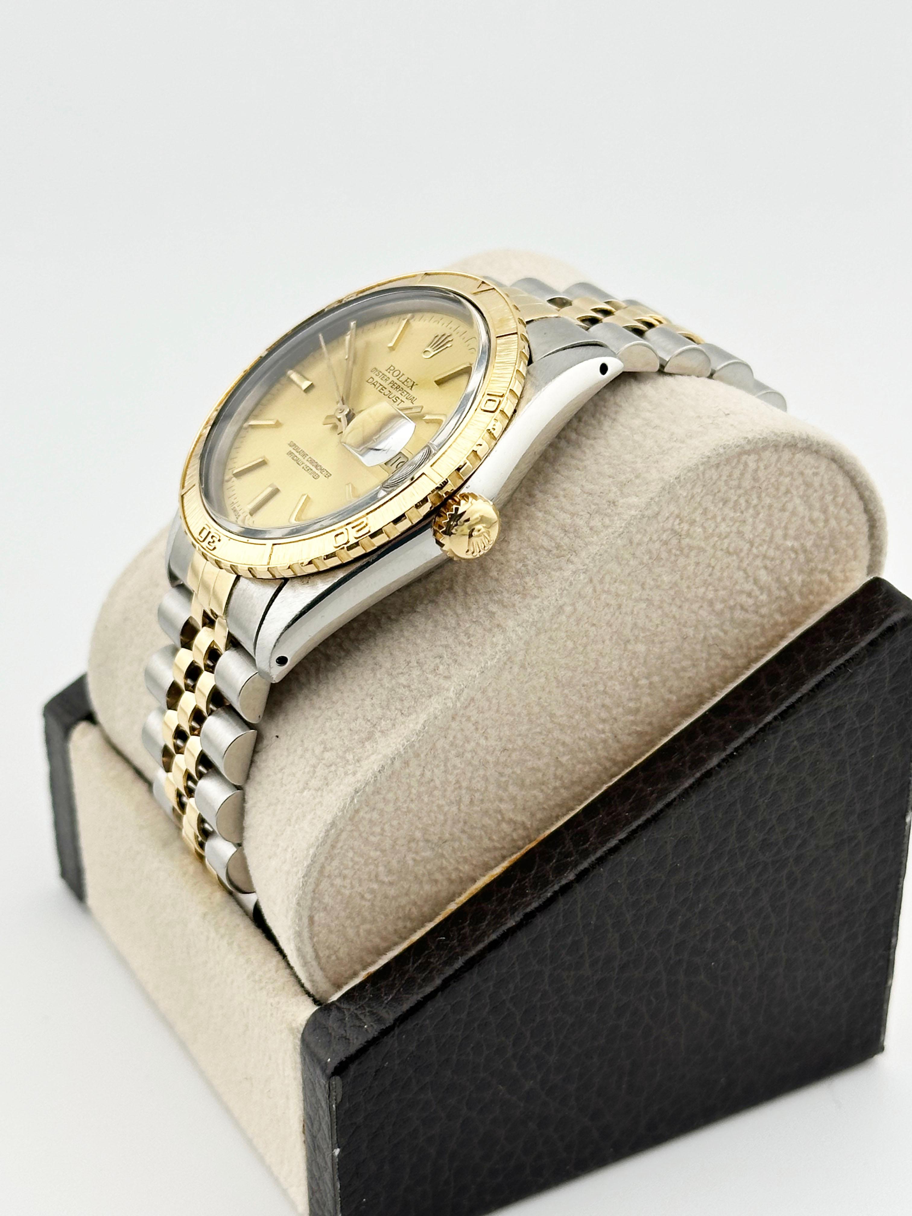 Rolex Datejust Thunderbird 16253 Champagne Dial 18K Yellow Gold Steel 36mm 1