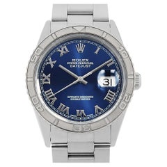 Used Rolex Datejust Thunderbird 16264 Blue Dial Roman P Series Men's Watch