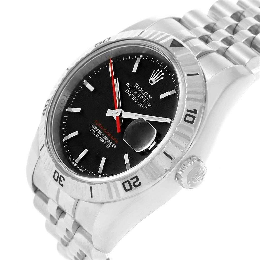 Rolex Datejust Thunderbird Turnograph Black Dial Men's Watch 116264 5