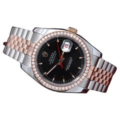 Rolex Montre Datejust Turn-O-Graph 116261 en acier inoxydable à tige et or rose