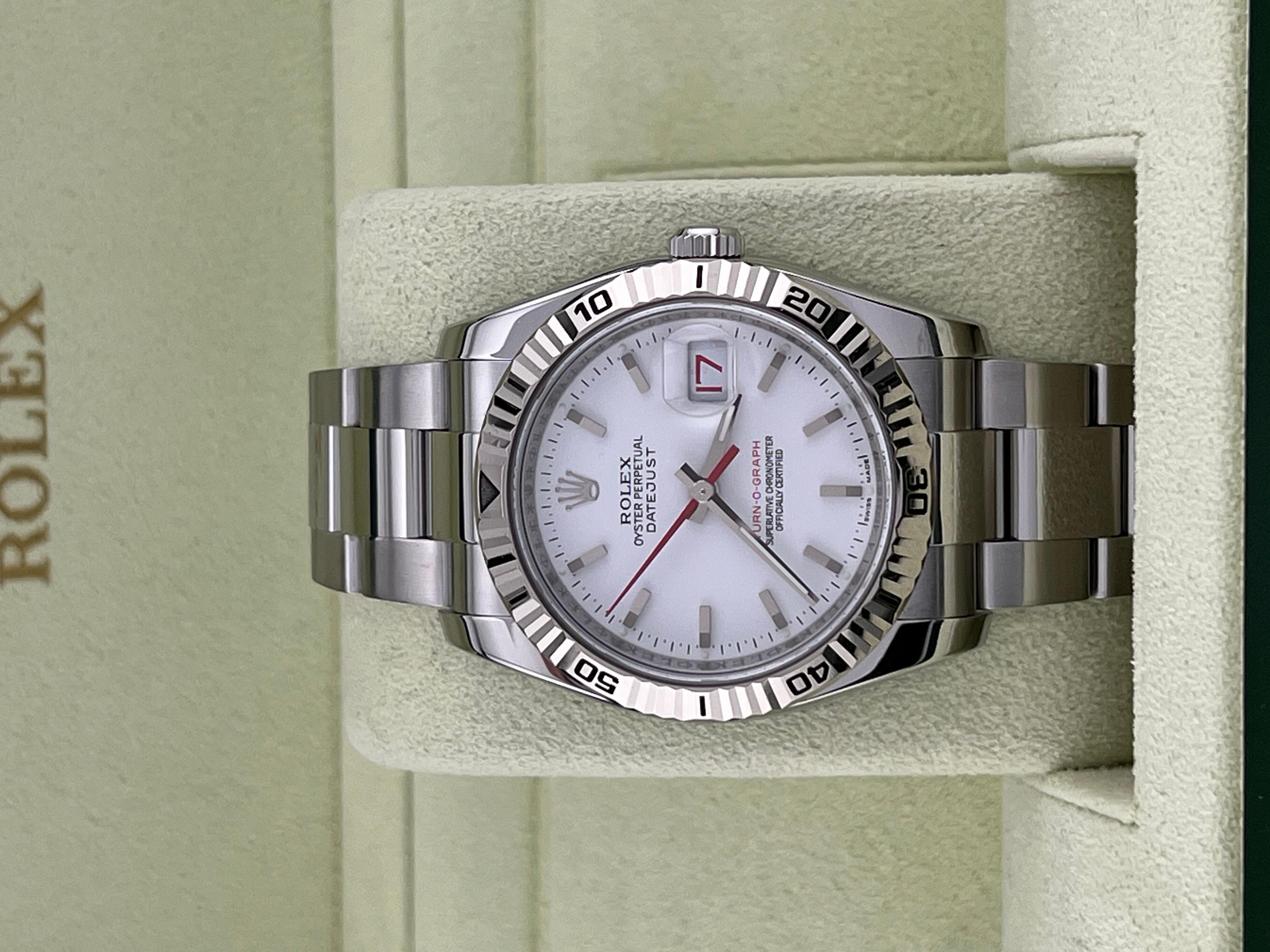 Rolex Datejust Turn O Graph 116264 Quadrante bianco Acciaio inossidabile 36mm In condizioni ottime a San Diego, CA