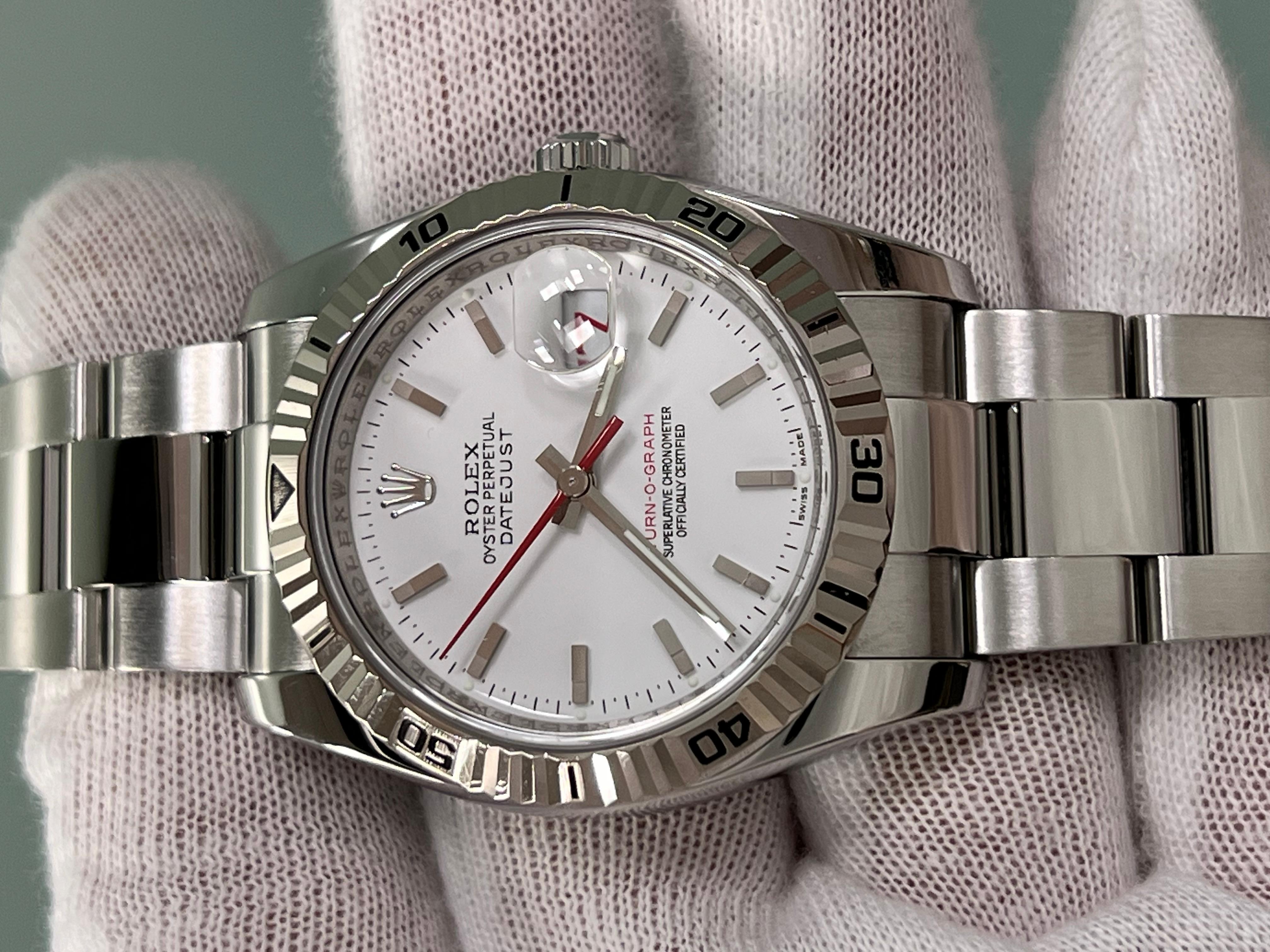 Uomo Rolex Datejust Turn O Graph 116264 Quadrante bianco Acciaio inossidabile 36mm